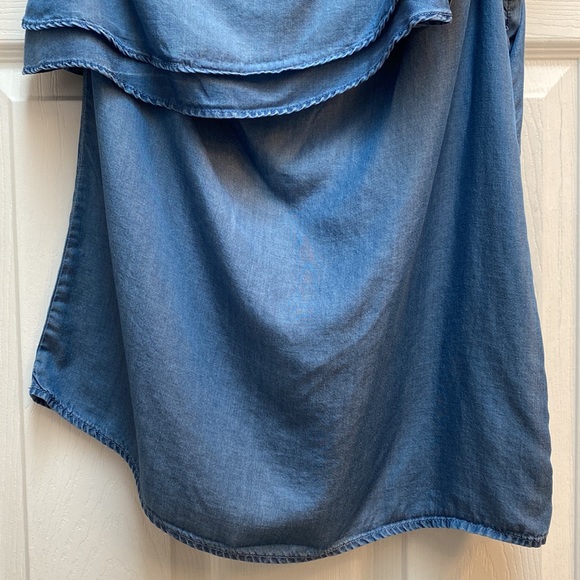Michael Kors - chambray denim one shoulder ruffle top - Picture 4 of 6